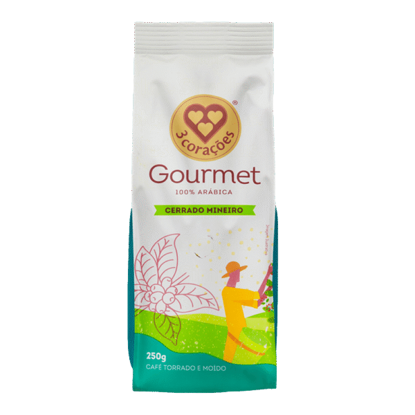 Café Torrado e Moído Gourmet 3 CORAÇÕES 250g